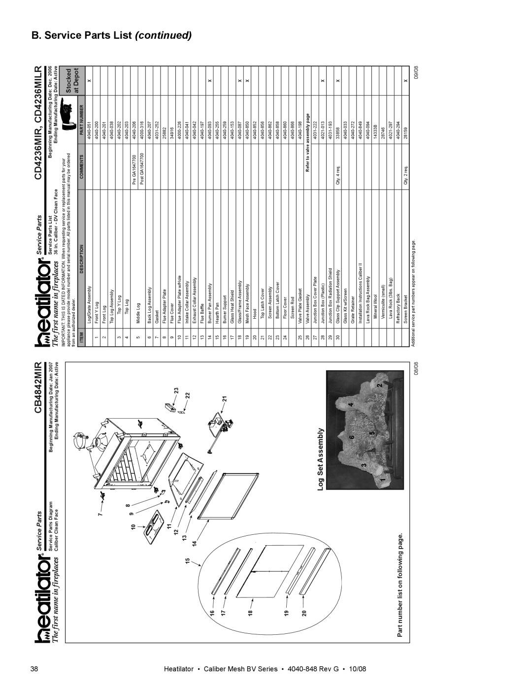 Hearth and Home Technologies CB4842MIR, CB4236MIR owner manual 