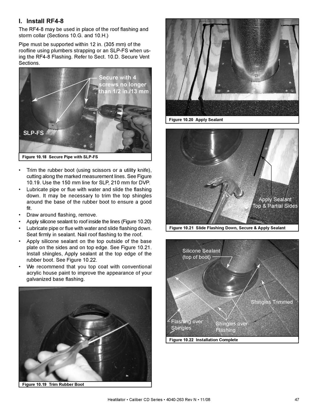 Hearth and Home Technologies CD4842IR, CD4842ILR, CD4842LR, CD4842R, CD4236R, CD4236LR, CD4236ILR Install RF4-8, Slp-Fs 