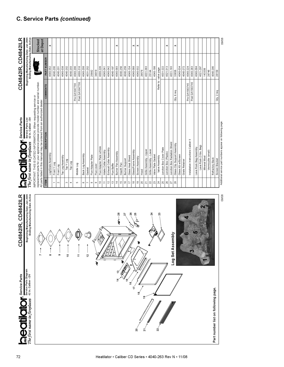 Hearth and Home Technologies CD4842LR, CD4842R, CD4236R, CD4236LR, CD4236ILR, CD4236IR owner manual CD4842IR, CD4842ILR 