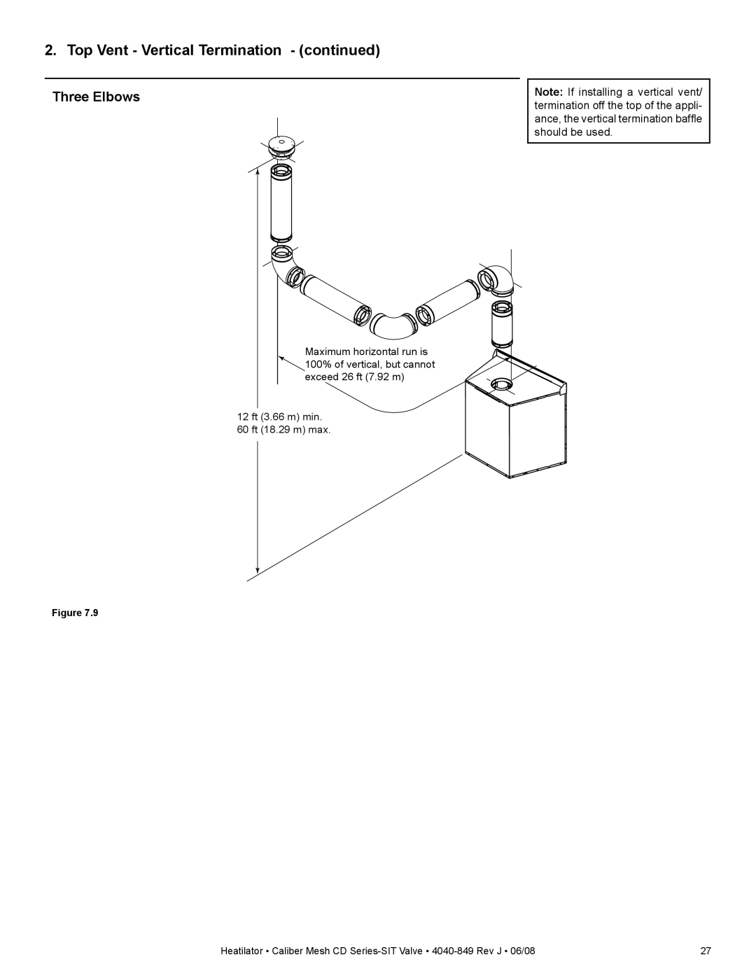 Hearth and Home Technologies CD4842MILR, CD4842MR, CD4842MIR, CD4842MLR, CD4236MLR 12 ft 3.66 m min 60 ft 18.29 m max 