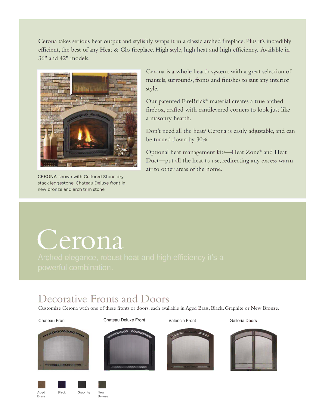 Hearth and Home Technologies CERONA-36 manual Cerona 