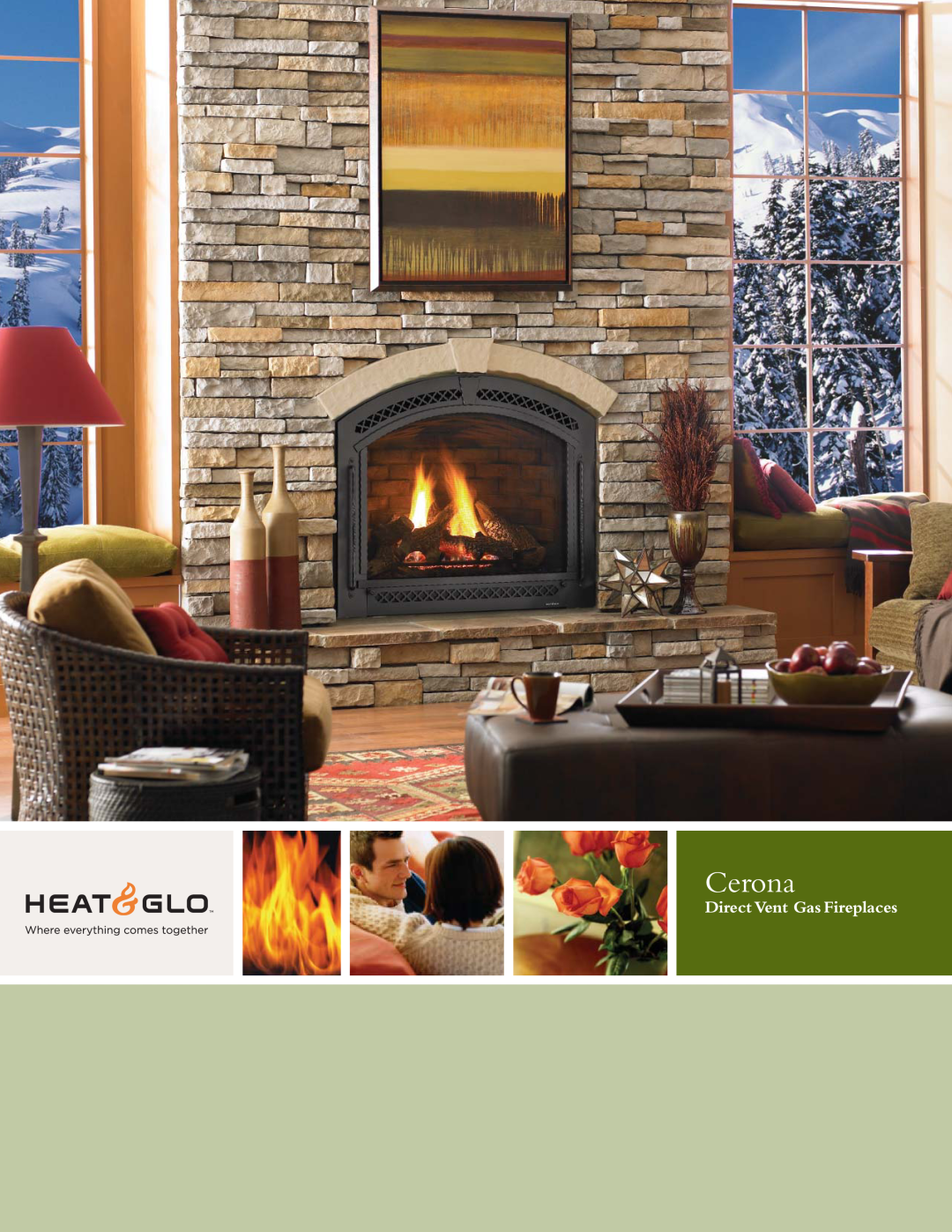 Hearth and Home Technologies CERONA-36 manual Cerona, Direct Vent Gas Fireplaces 