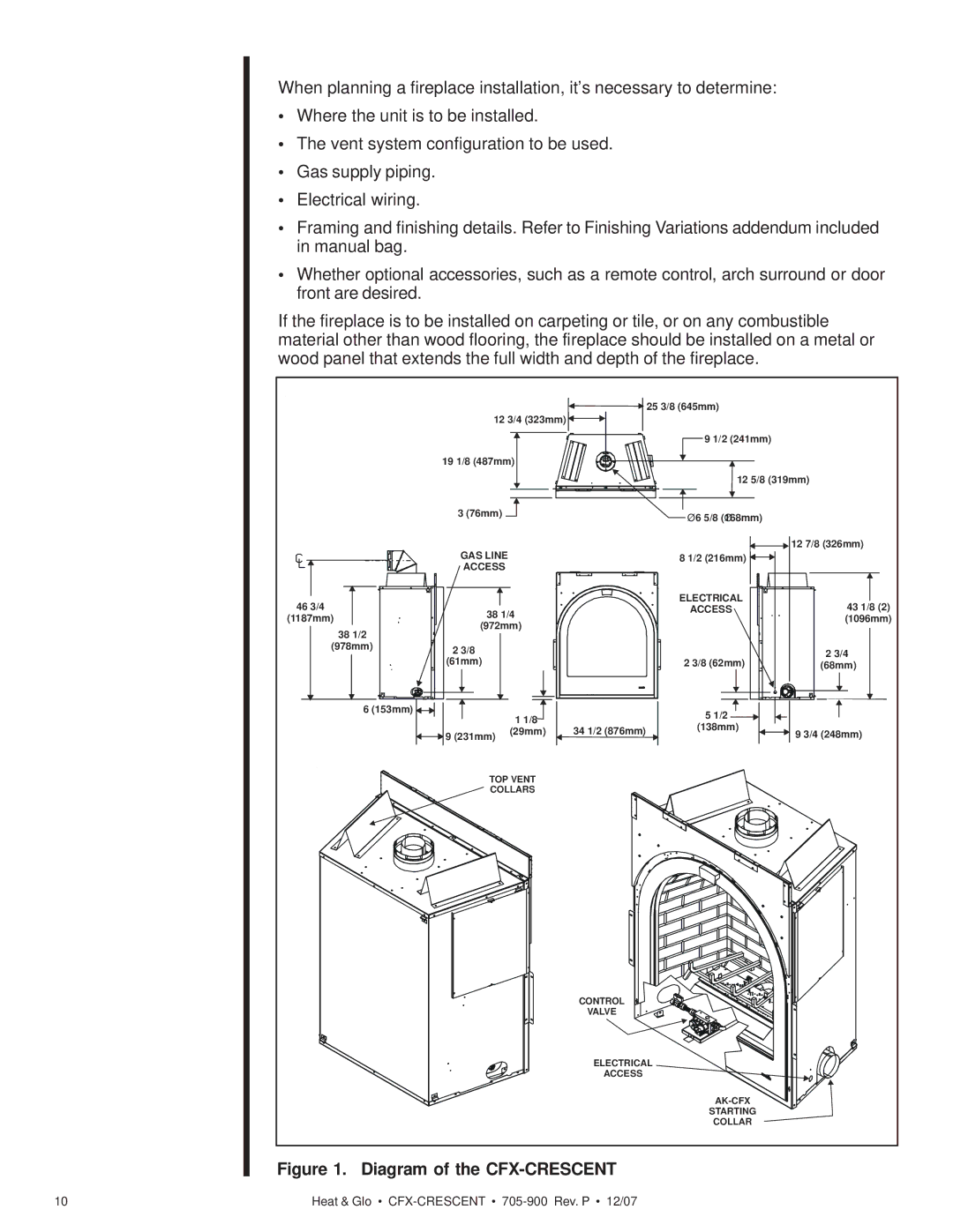 Hearth and Home Technologies CFX-Crescent owner manual Diagram of the CFX-CRESCENT 