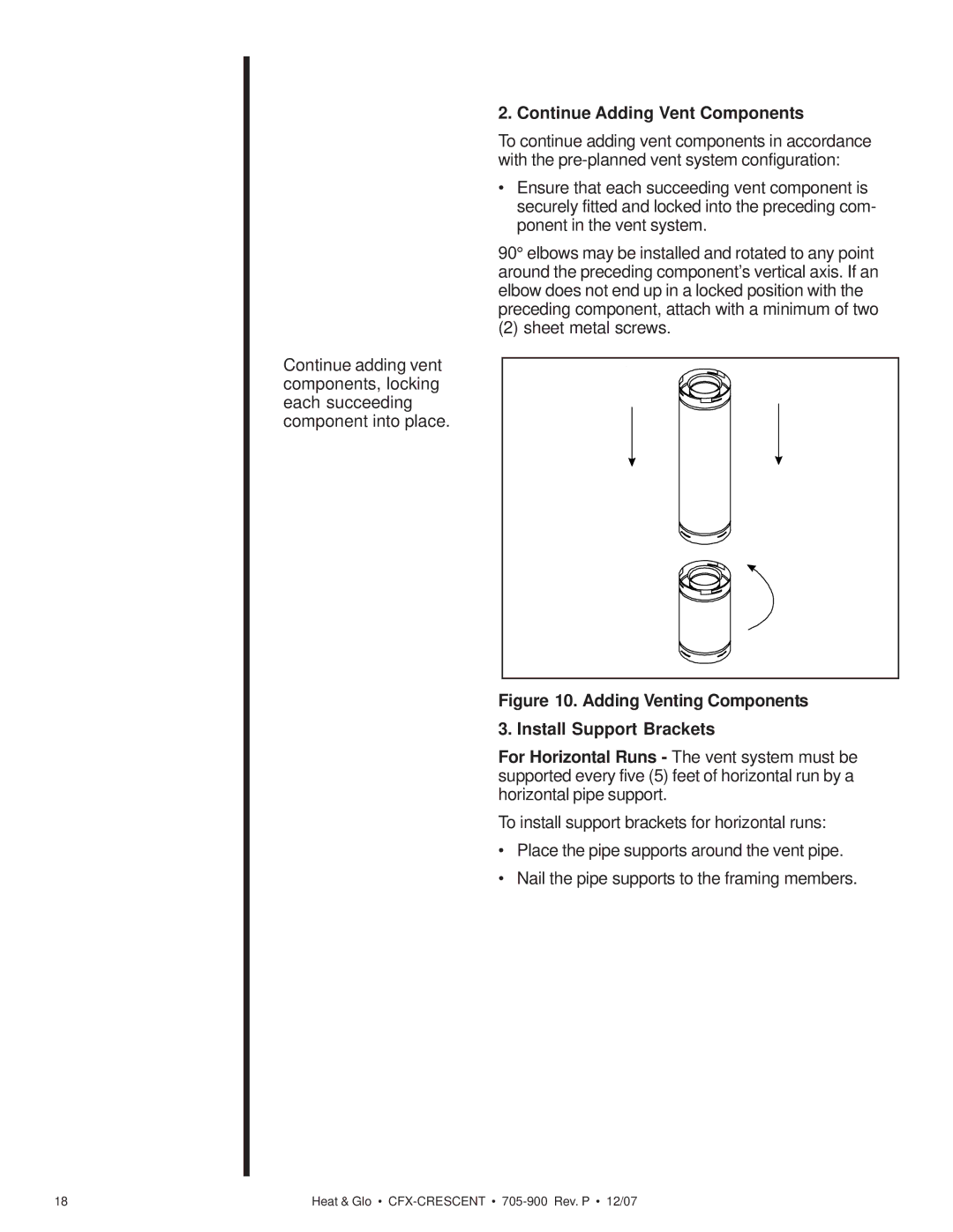 Hearth and Home Technologies CFX-Crescent owner manual Continue Adding Vent Components 