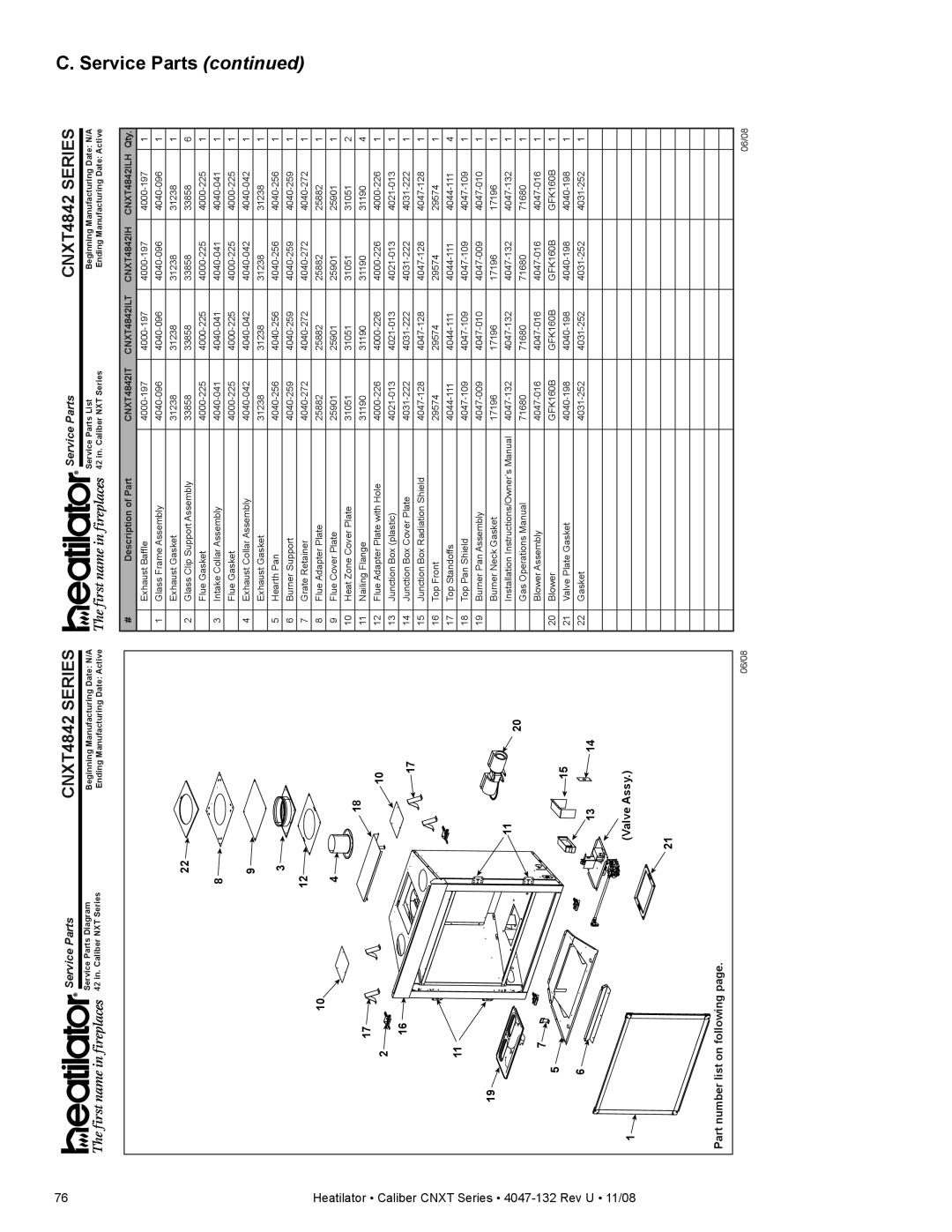 Hearth and Home Technologies CNXT4236ILH, CNXT4842ILT, CNXT4842IH, CNXT4842ILH, CNXT4842IT, CNXT4236ILT CNXT4842 Series 