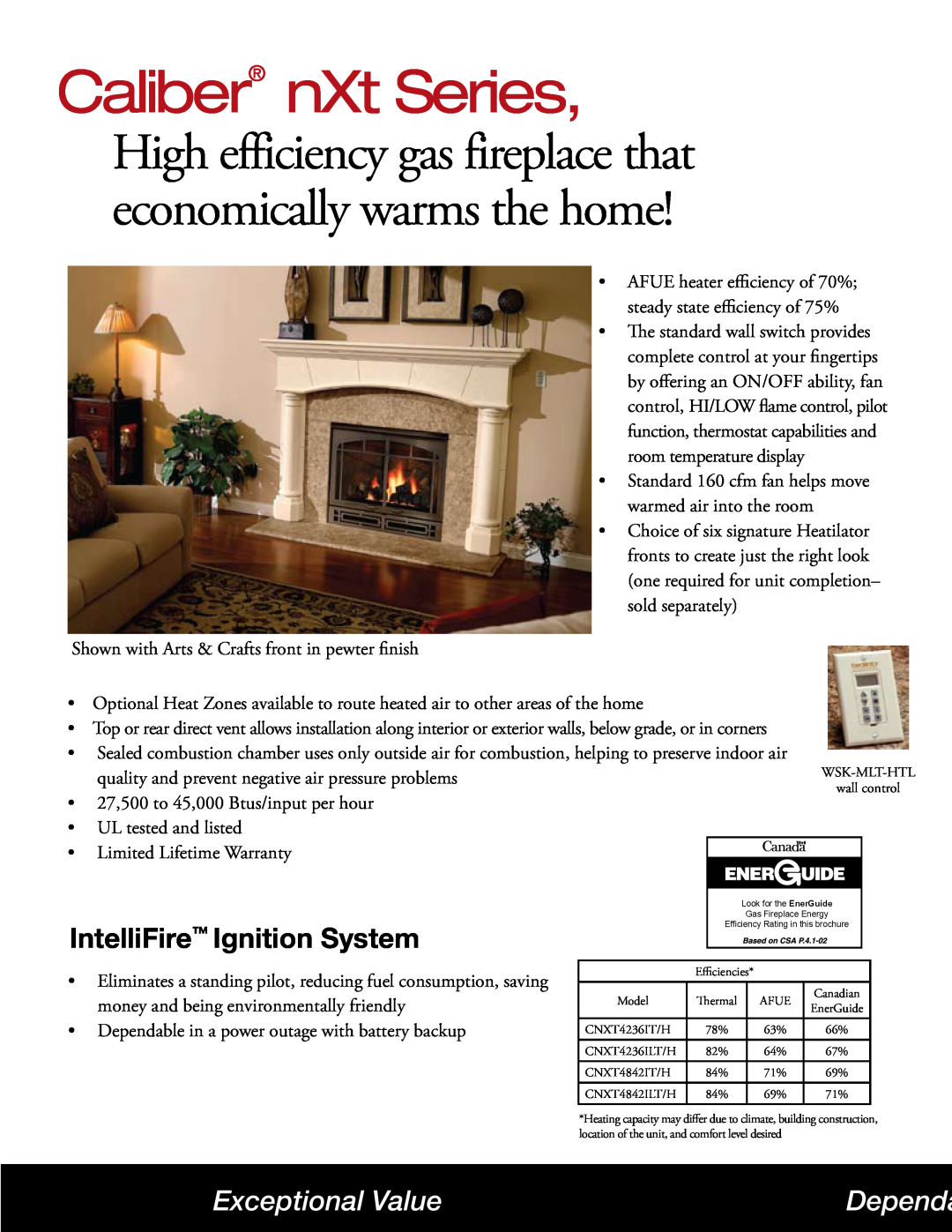 Hearth and Home Technologies CNXT4236IT/H Exceptional Value, Caliber nXt Series, IntelliFire Ignition System, Dependa 
