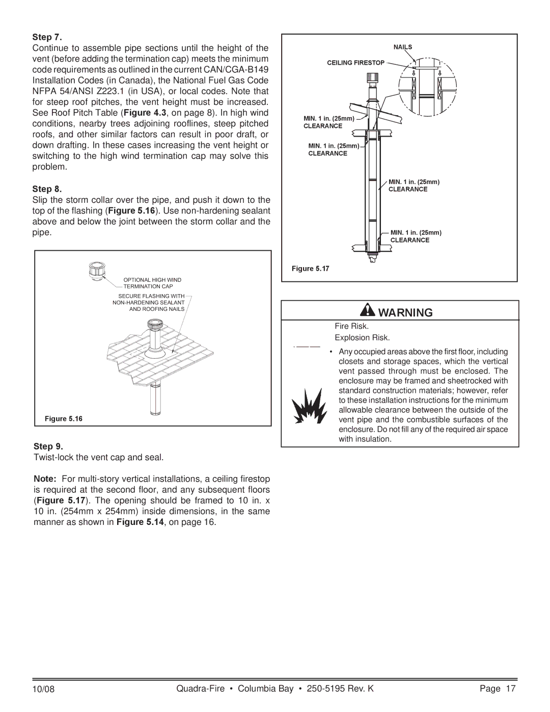 Hearth and Home Technologies COLBAY-FS-B owner manual Twist-lock the vent cap and seal 