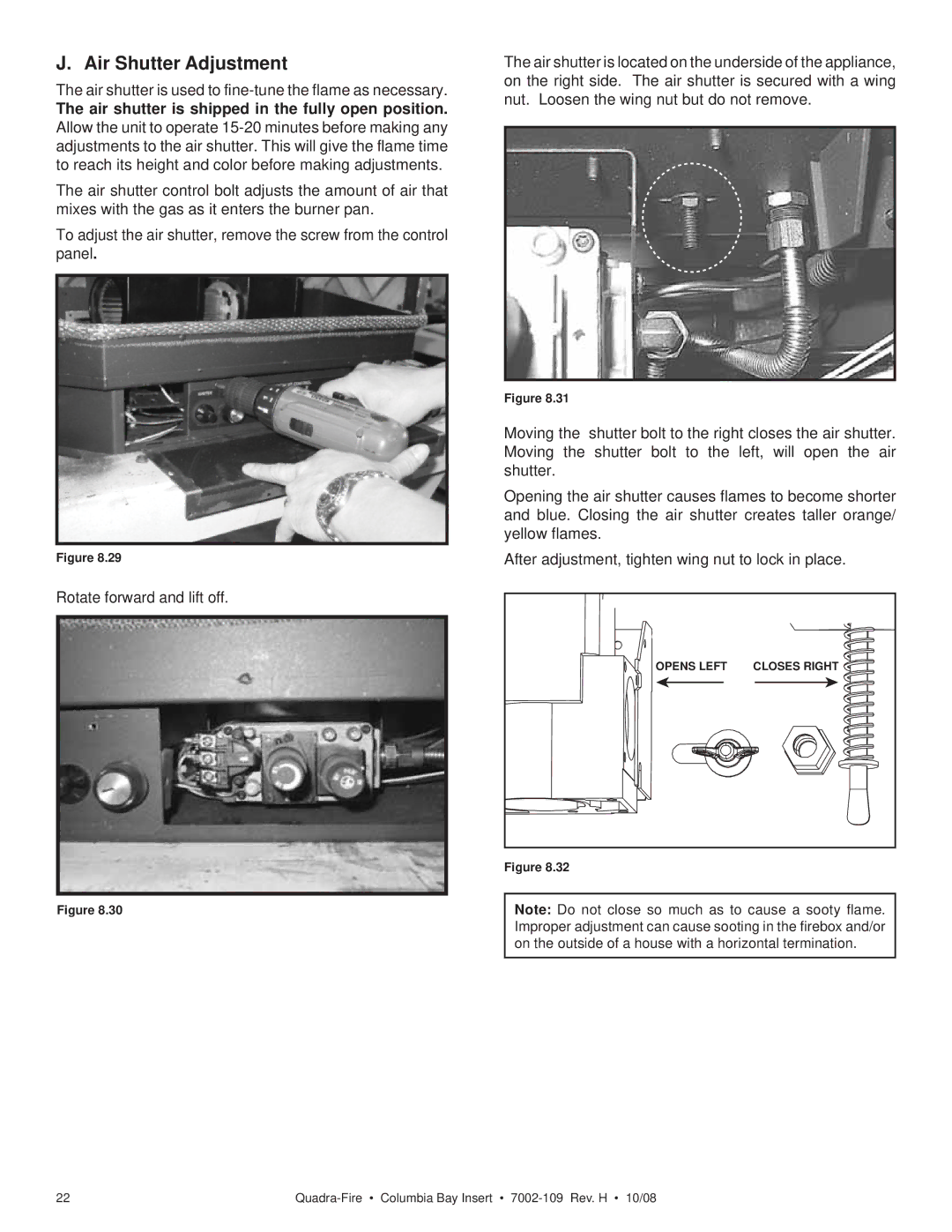 Hearth and Home Technologies COLBAY-INS owner manual Air Shutter Adjustment 