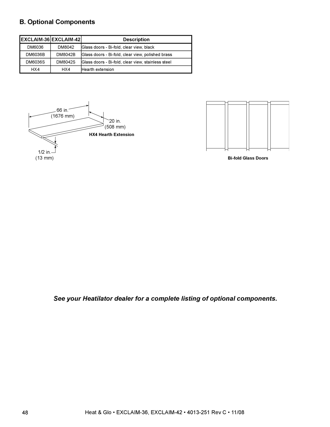 Hearth and Home Technologies owner manual EXCLAIM-36 EXCLAIM-42 