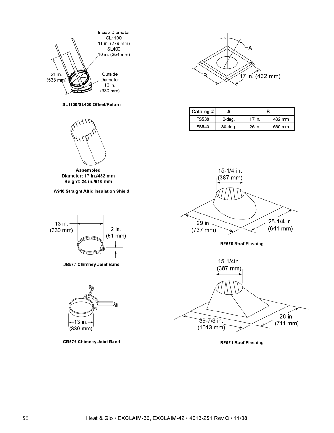 Hearth and Home Technologies EXCLAIM-36 owner manual 15-1/4 387 mm 