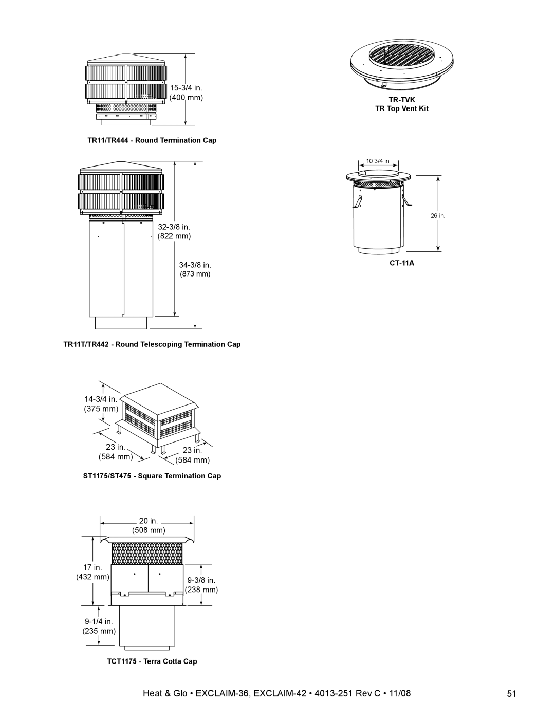 Hearth and Home Technologies EXCLAIM-36 owner manual 15-3/4 400 mm 