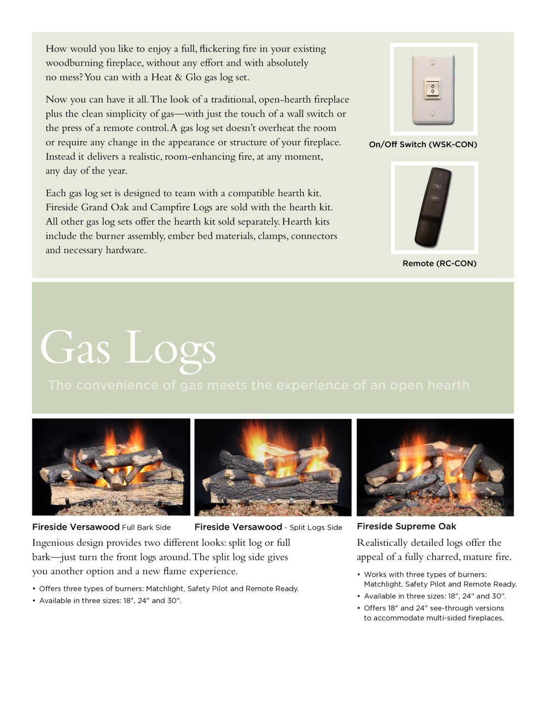 Hearth and Home Technologies Gas Logs manual 