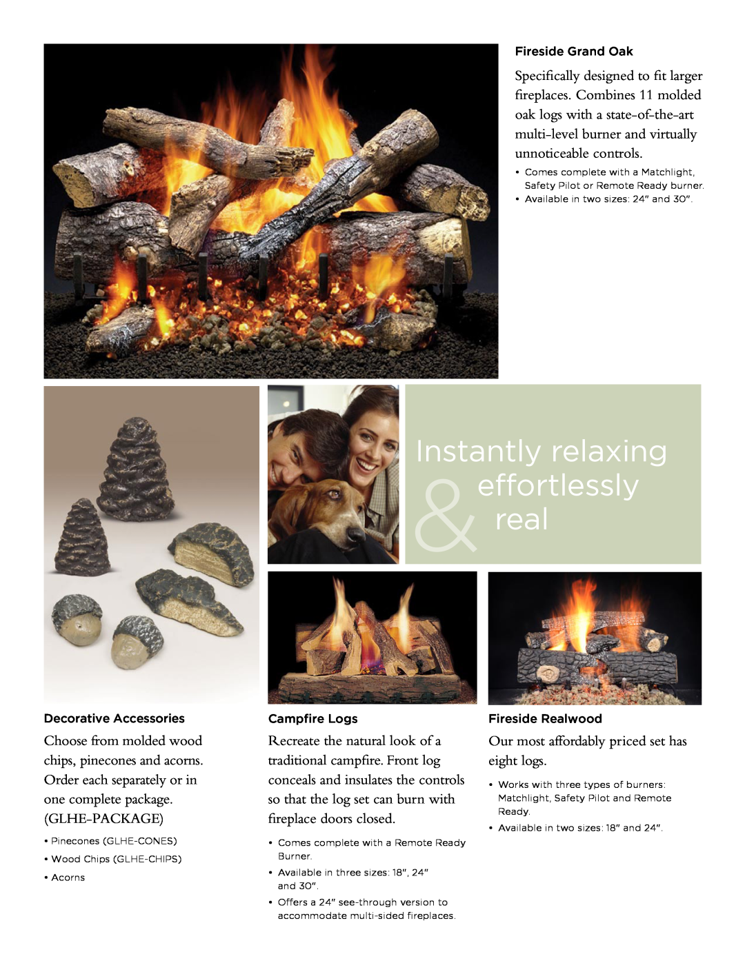 Hearth and Home Technologies Gas Logs manual Instantly relaxing &effortlessly real 