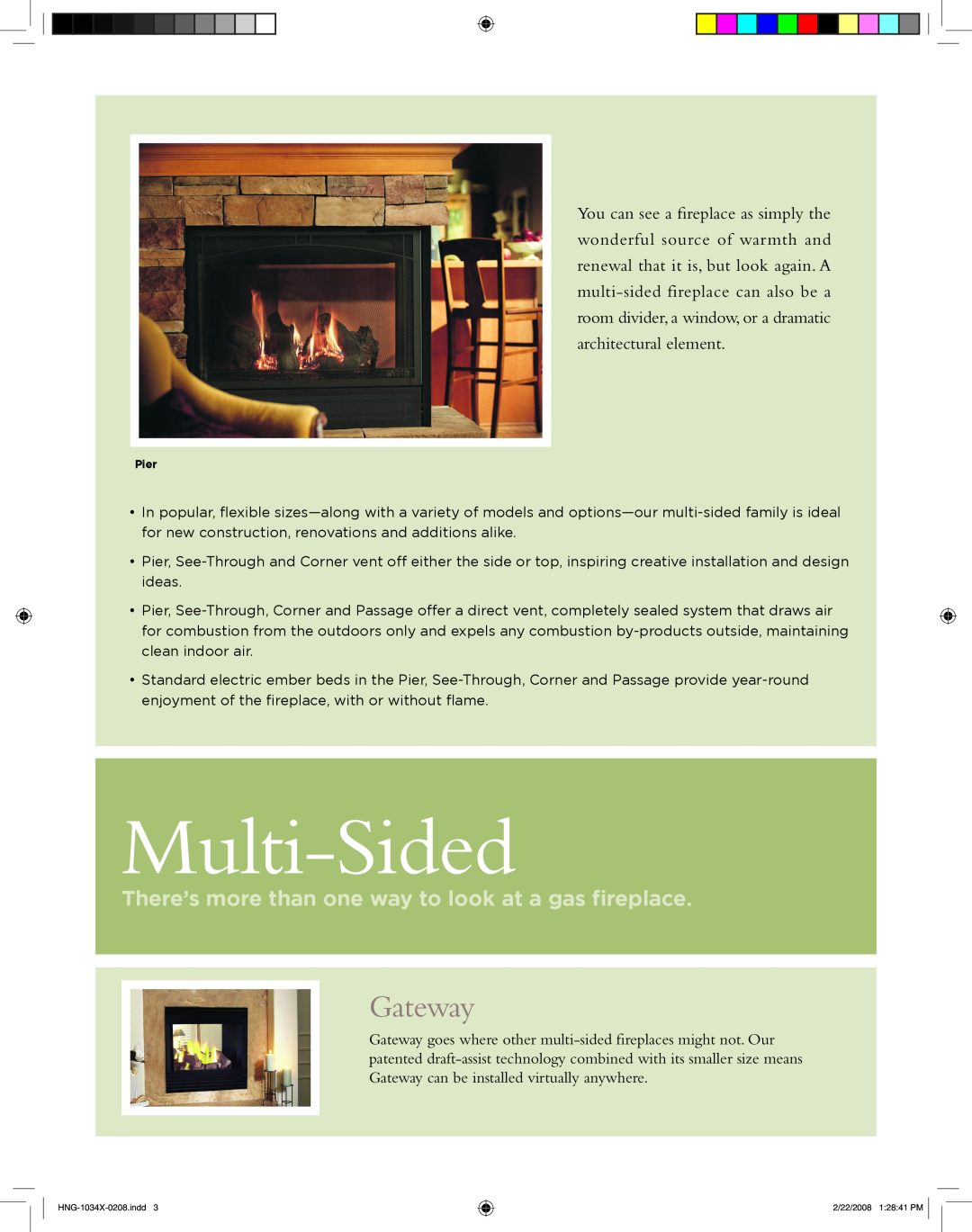 Hearth and Home Technologies GATEWAY manual Gateway, Multi-Sided, There’s more than one way to look at a gas fireplace 