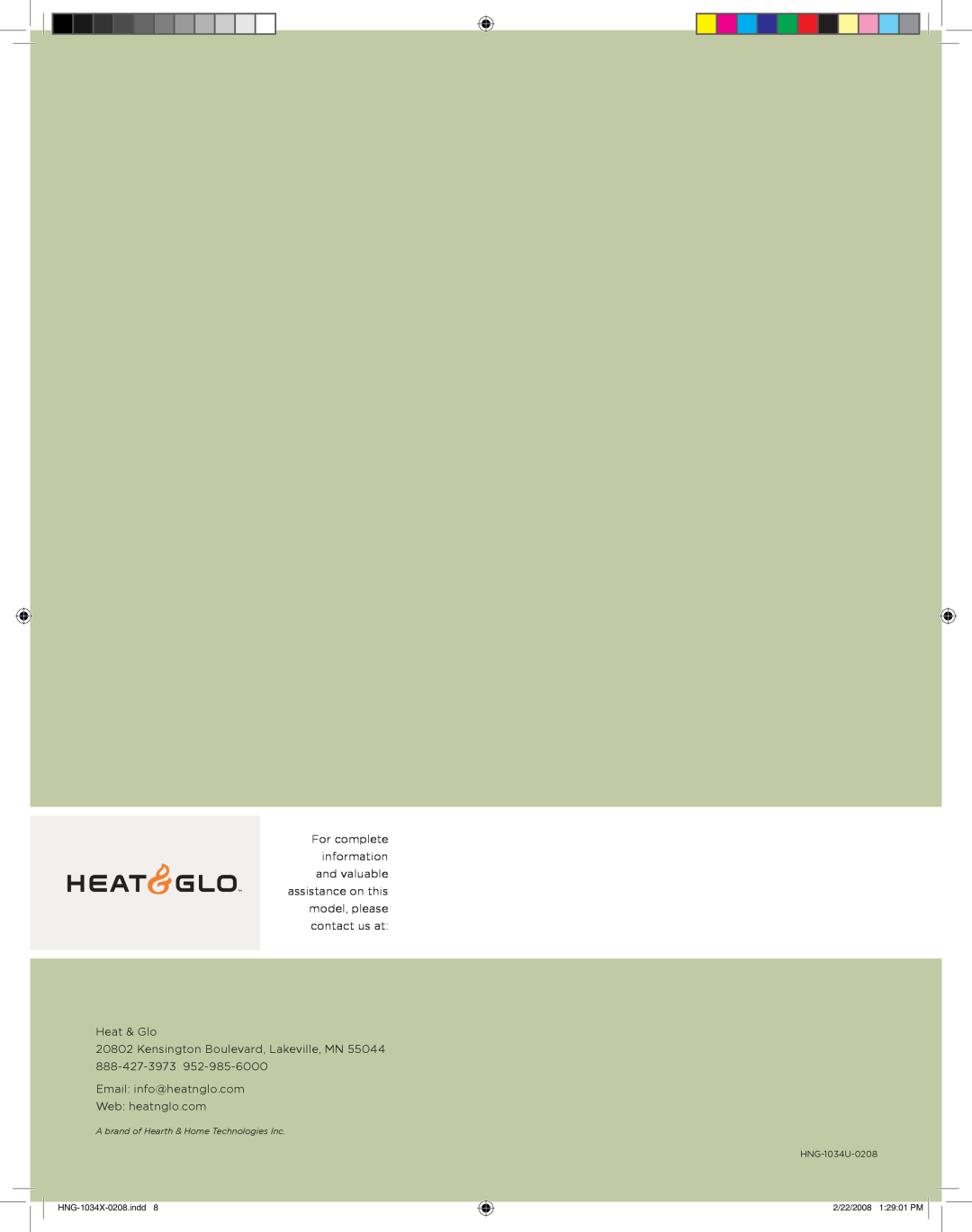 Hearth and Home Technologies GATEWAY manual For complete information and valuable, Email info@heatnglo.com Web heatnglo.com 