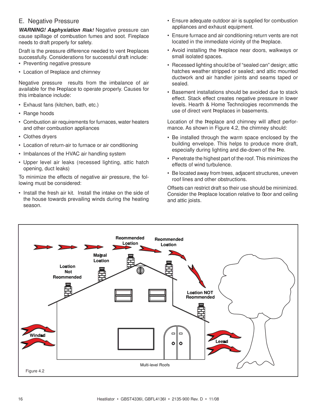 Hearth and Home Technologies GBFL4136I, GBST4336I owner manual Negative Pressure 