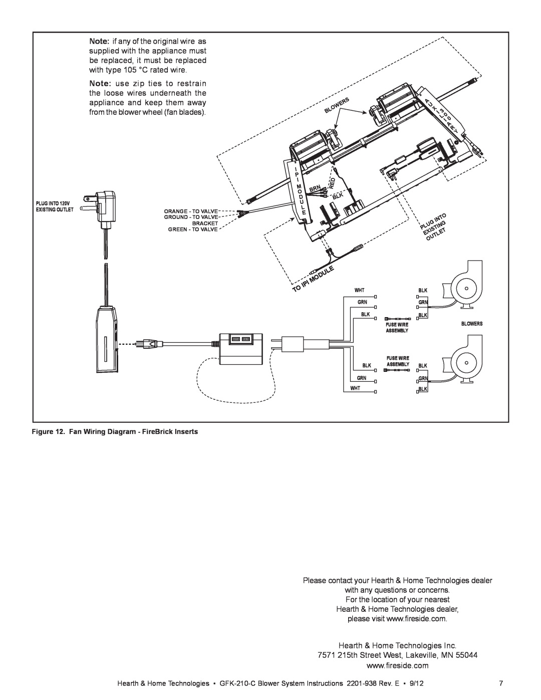 Hearth and Home Technologies GFK-210-C installation manual Please contact your Hearth & Home Technologies dealer 