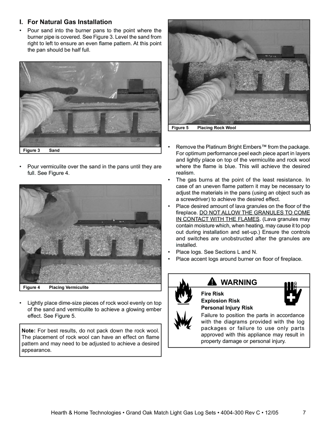 Hearth and Home Technologies GO30MTCH For Natural Gas Installation, Fire Risk Explosion Risk Personal Injury Risk 