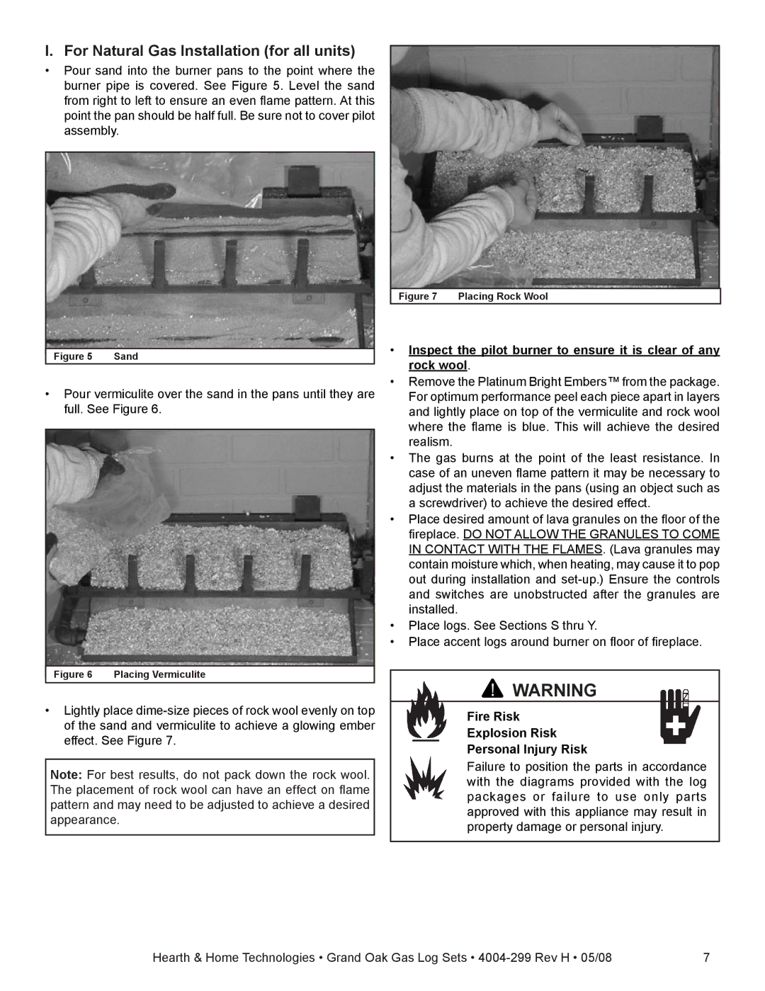 Hearth and Home Technologies GO40SP-REM-LP, GO35SP-REM-NG, GO24SP-REM-LP For Natural Gas Installation for all units 