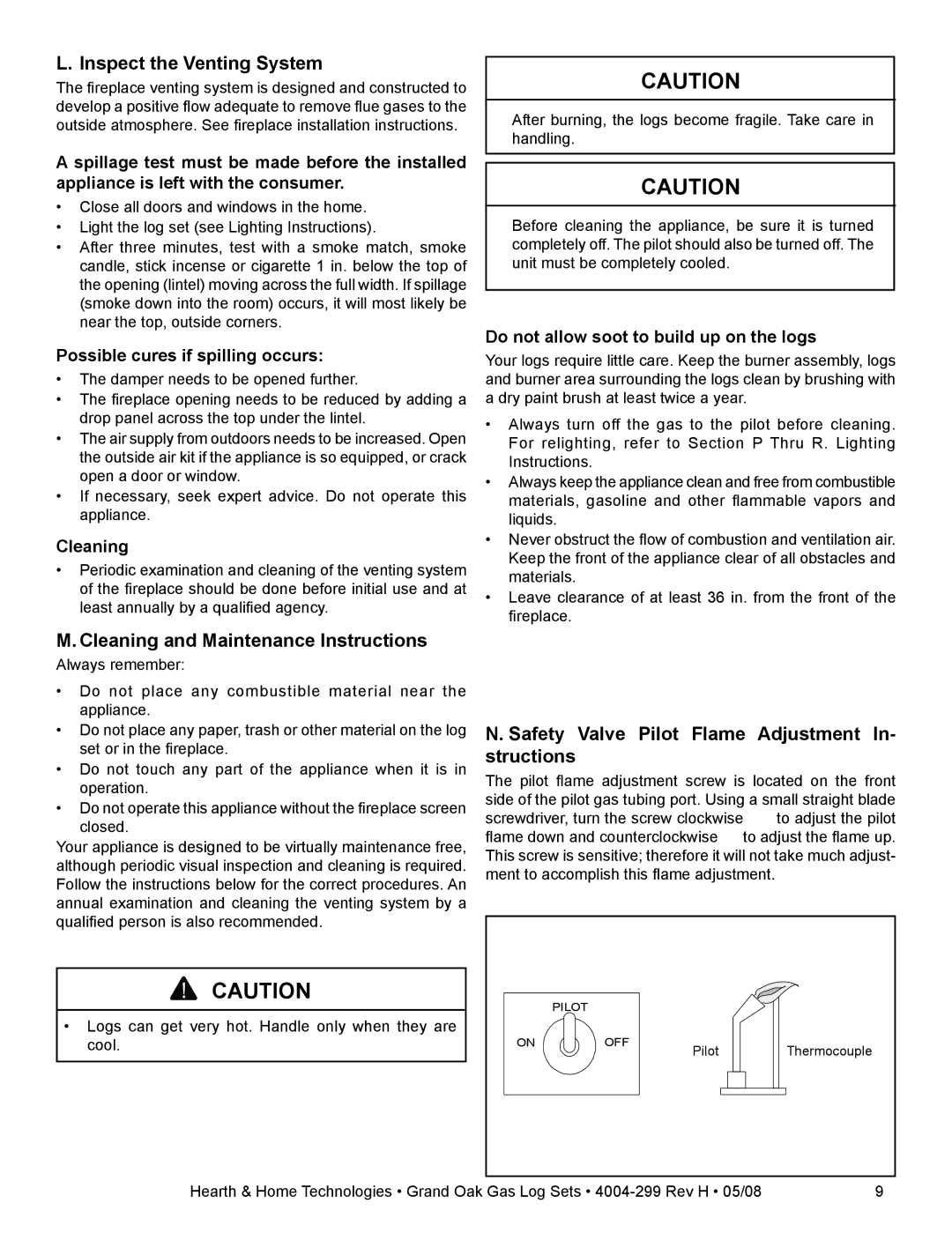 Hearth and Home Technologies GO30SP-REM-LP, GO30-IPI-NG Inspect the Venting System, Cleaning and Maintenance Instructions 