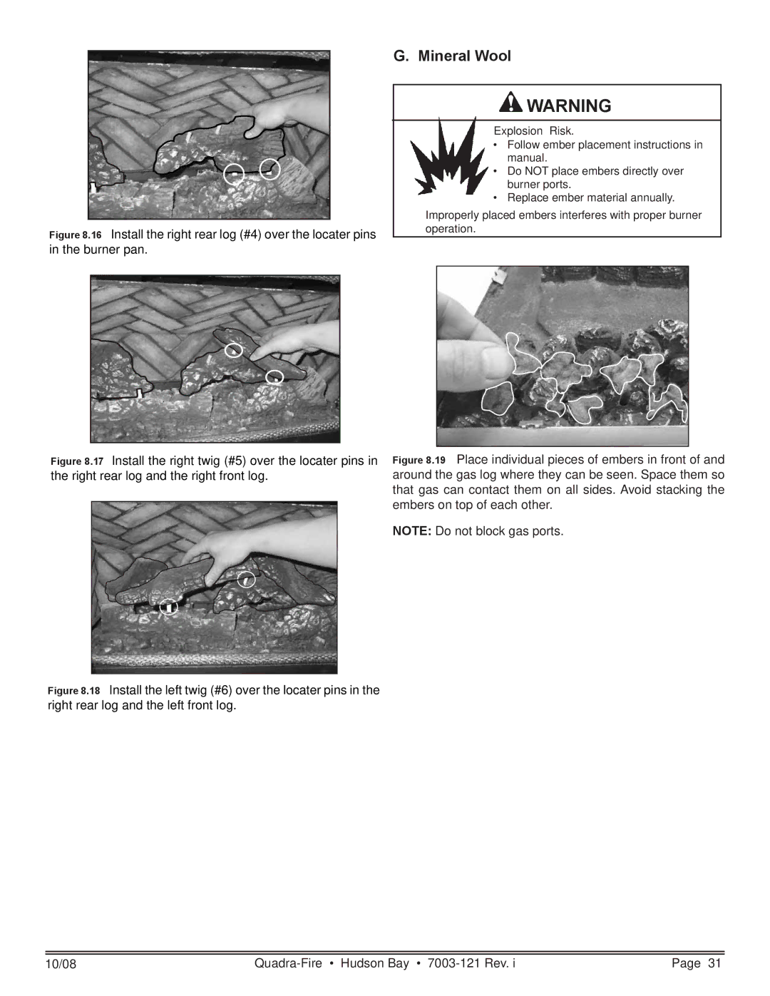 Hearth and Home Technologies HUDBAY-FS owner manual Mineral Wool 