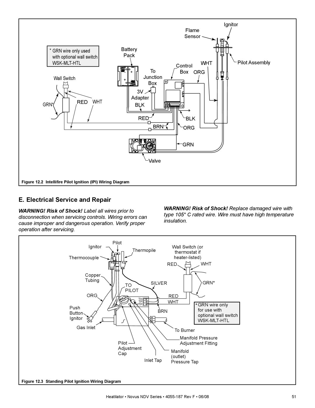 Hearth and Home Technologies NDV4236IL, NDV3630, NDV3933L, NDV4842IL Electrical Service and Repair, Wsk-Mlt-Htl 