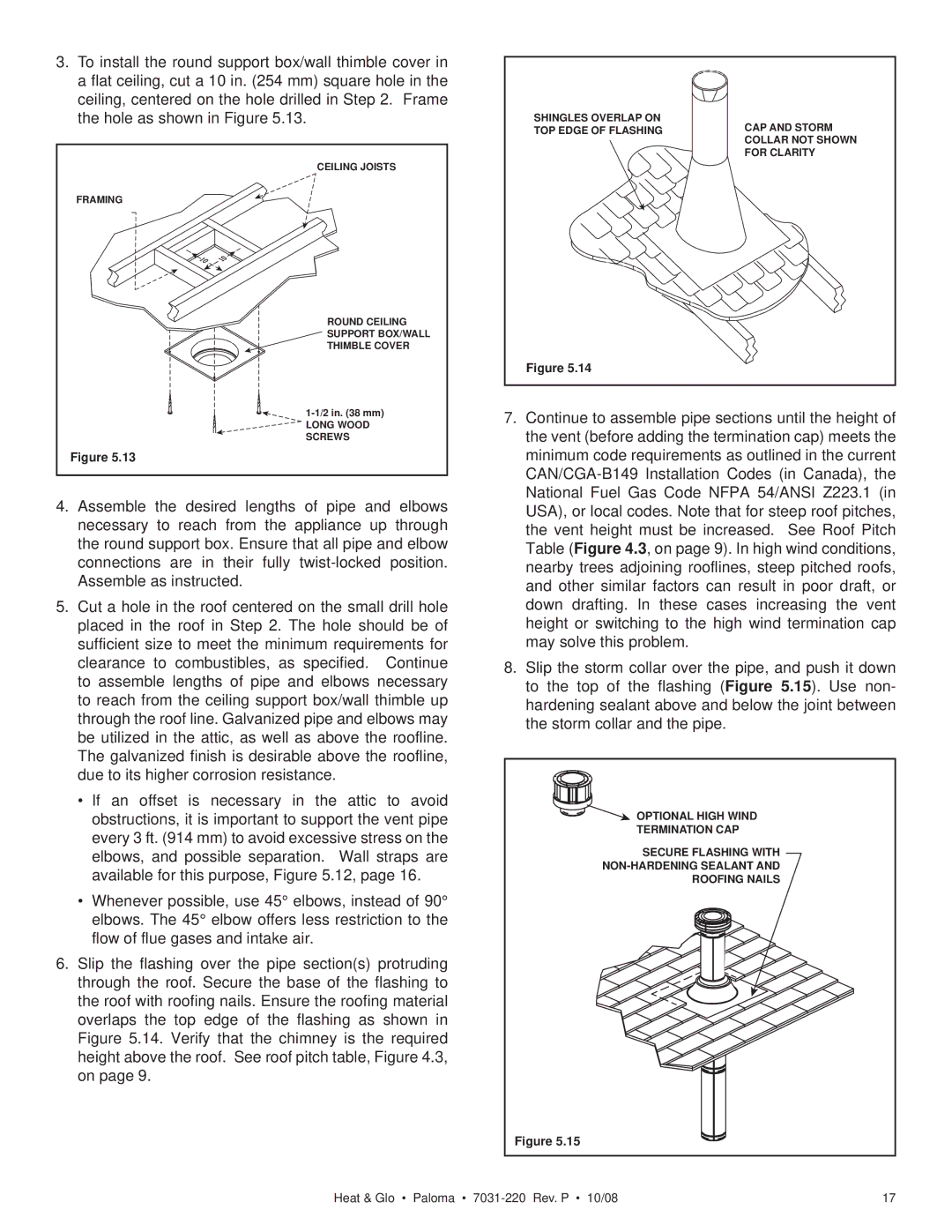 Hearth and Home Technologies PALOMA-BL, PALOMA-GR, PALOMA-BZ, PALOMA-GY owner manual Hole as shown in Figure 