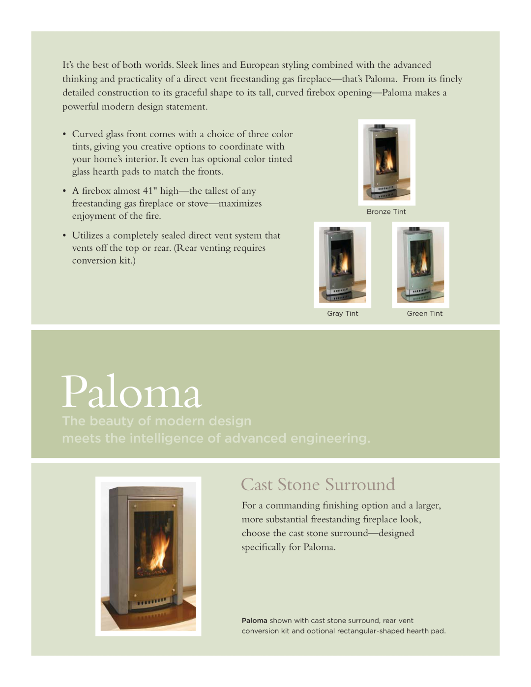 Hearth and Home Technologies Paloma manual Cast Stone Surround, The beauty of modern design 