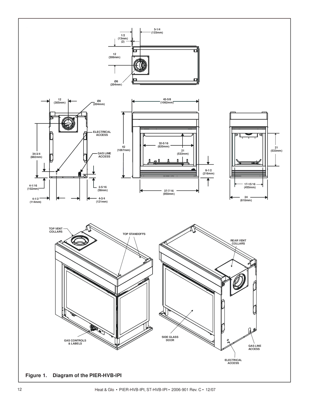 Hearth and Home Technologies Pier-HVB-IPI, ST-HVB-IPI owner manual Diagram of the PIER-HVB-IPI 