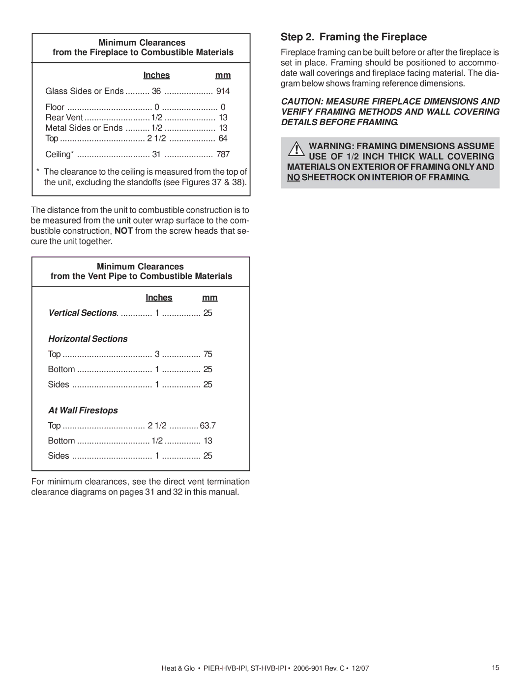 Hearth and Home Technologies ST-HVB-IPI, Pier-HVB-IPI owner manual Framing the Fireplace, 787 