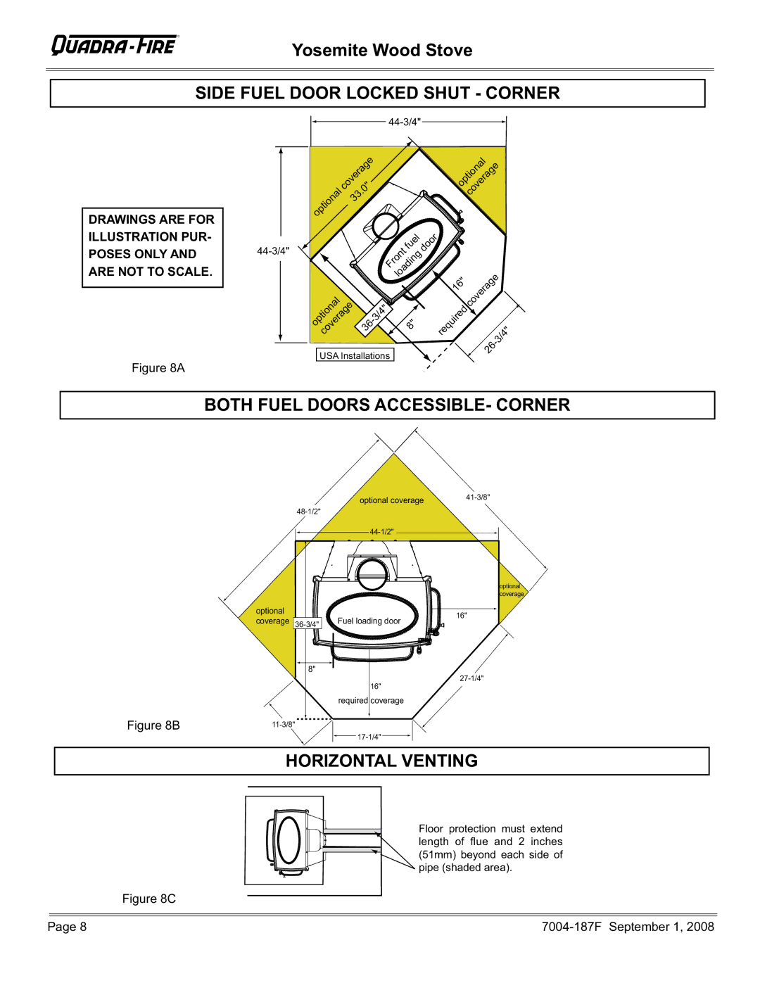 Hearth and Home Technologies PMH Side Fuel Door Locked Shut Corner, Both Fuel Doors ACCESSIBLE- Corner, Horizontal Venting 