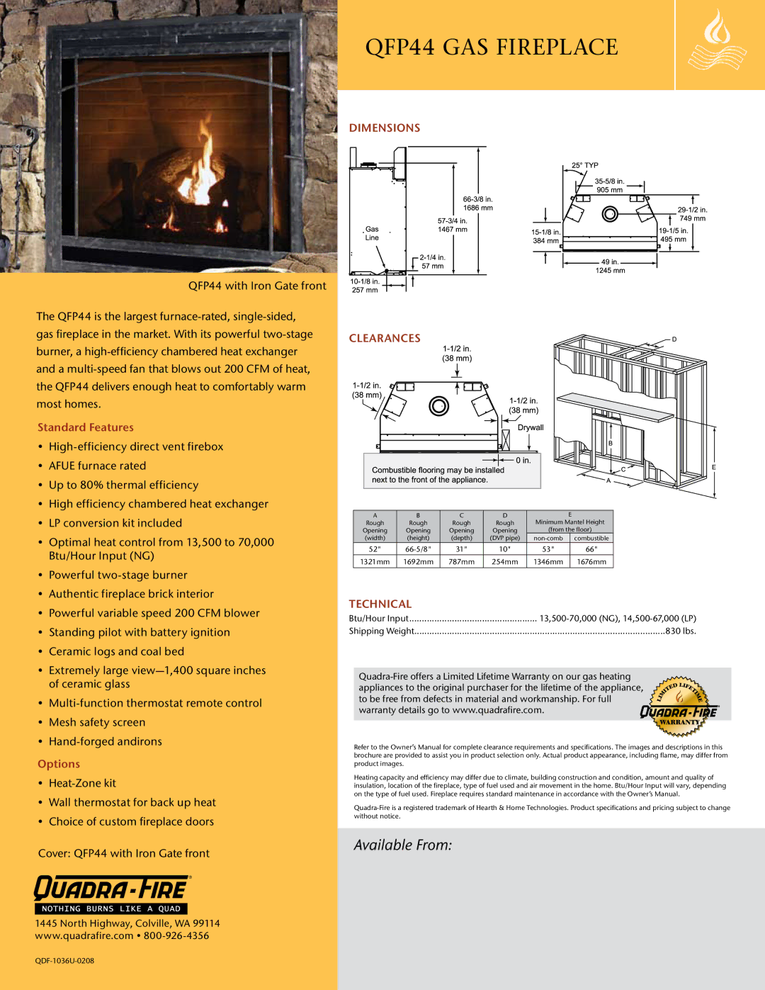 Hearth and Home Technologies manual ExpressionQFP44 gas fireplace40 Insert 