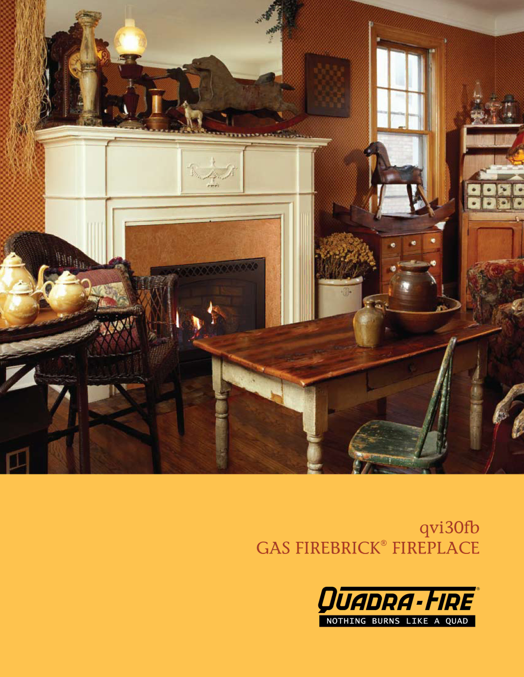 Hearth and Home Technologies Qvi30fb manual GAS Firebrick Fireplace 