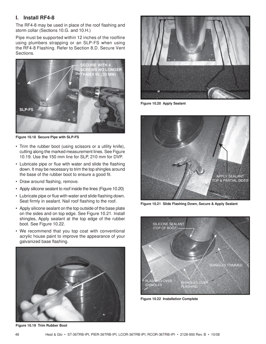 Hearth and Home Technologies RCOR-36TRB-IPI, LCOR-36TRB-IPI, PIER-36TRB-IPI, ST-36TRB-IPI owner manual Install RF4-8, Slp-Fs 