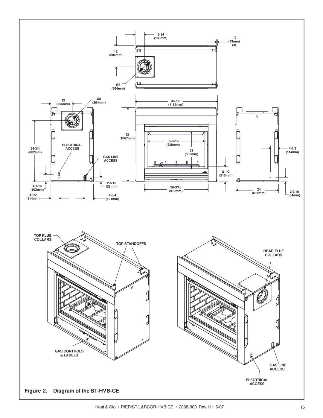 Hearth and Home Technologies RCOR-HVB-CE, PIER-HVB-CE, LCOR-HVB-CE manual Diagram of the ST-HVB-CE 