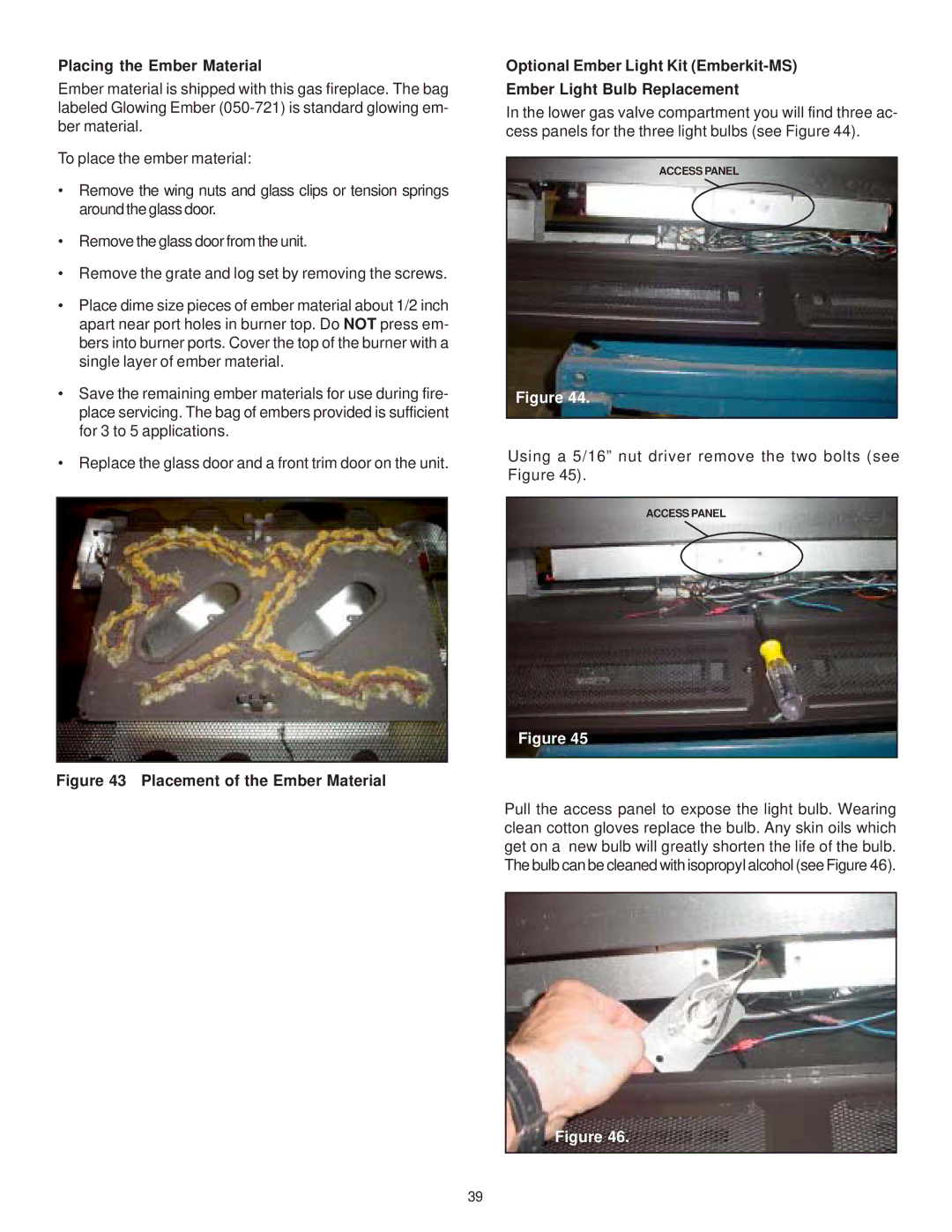 Hearth and Home Technologies LCOR-HVB-IPI, RCOR-HVB-IPI owner manual Placing the Ember Material 