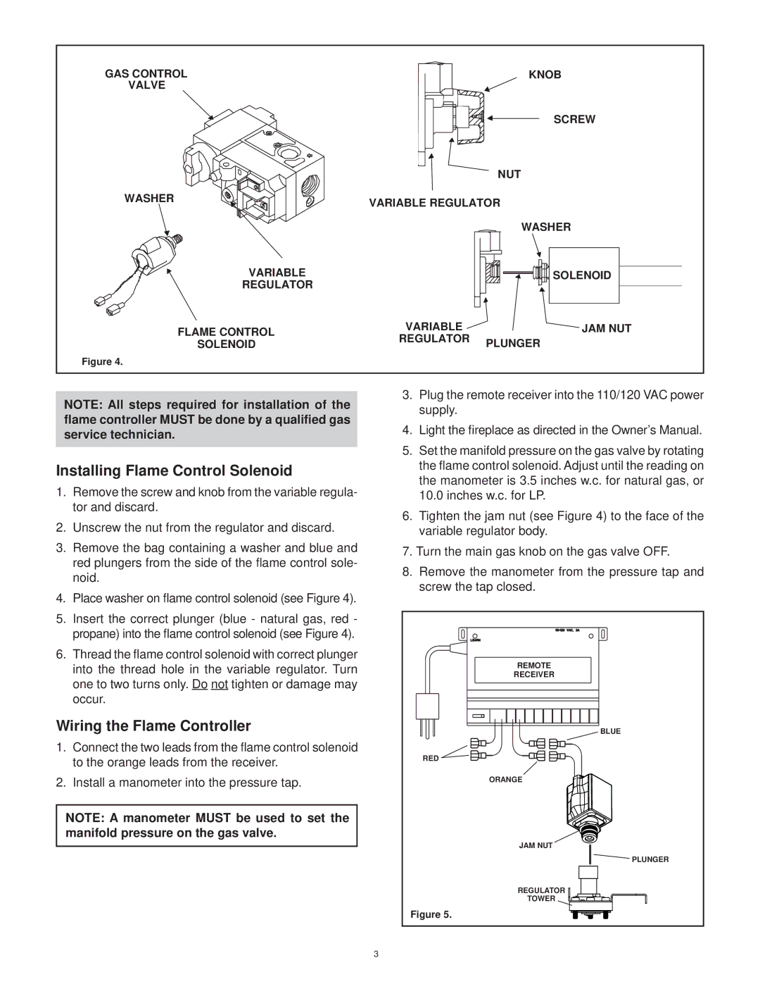 Hearth and Home Technologies RCT-MLT-II operating instructions Installing Flame Control Solenoid 