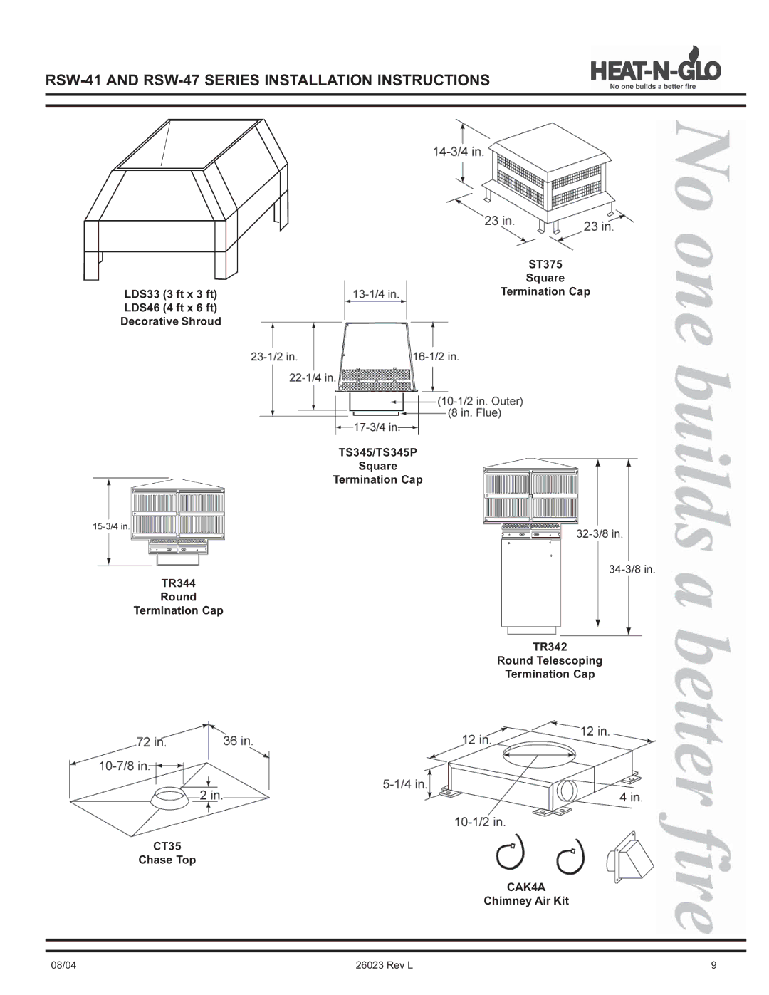 Hearth and Home Technologies RSW-47, RSW-41 manual CAK4A 