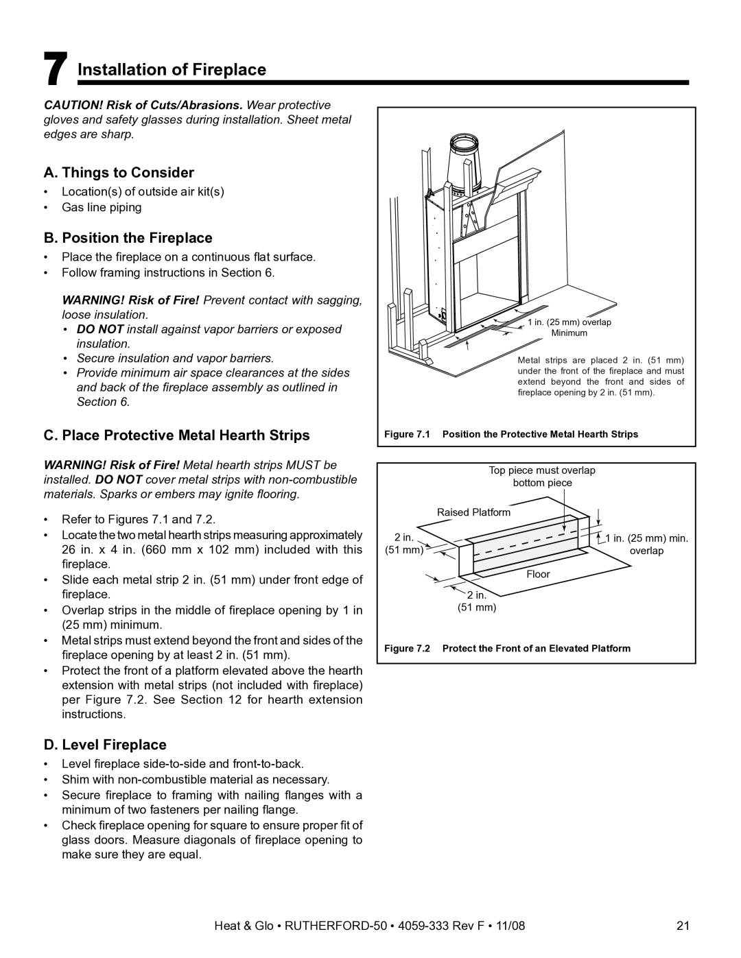 Hearth and Home Technologies RUTHERFORD-50 Installation of Fireplace, Things to Consider, Position the Fireplace 