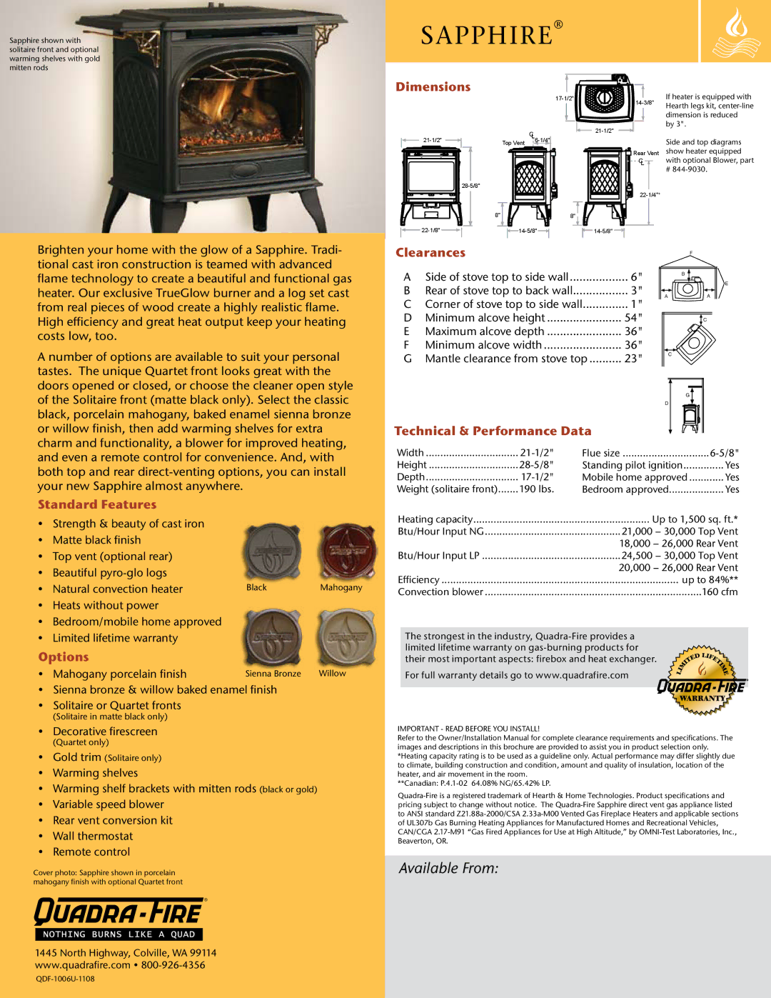 Hearth and Home Technologies Sapphire Cast Iron manual 