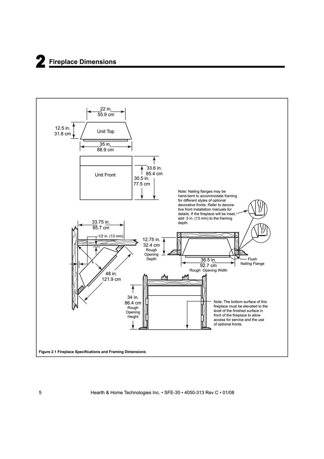 Hearth and Home Technologies SFE-35C manual 