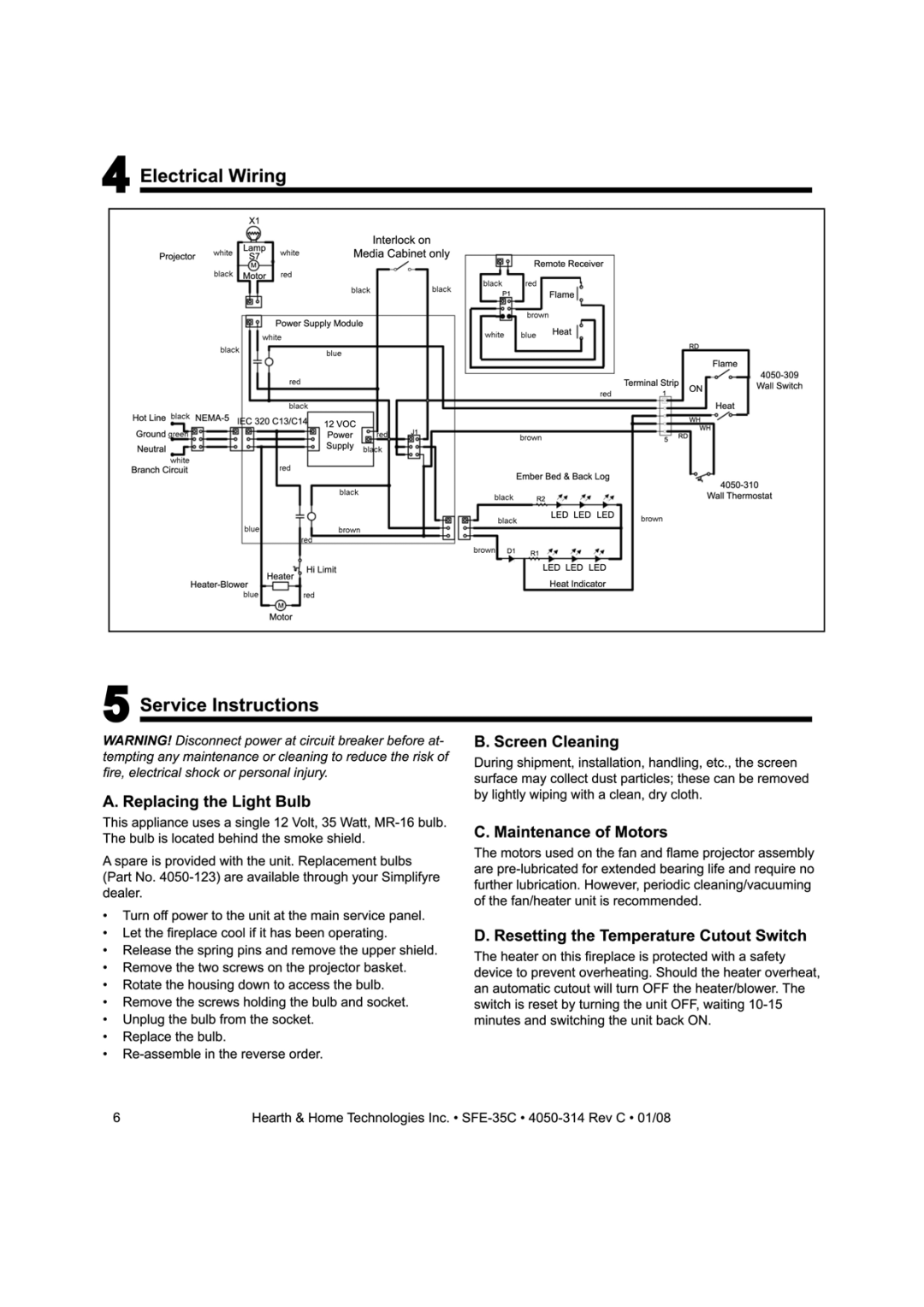 Hearth and Home Technologies SFE-35C manual 