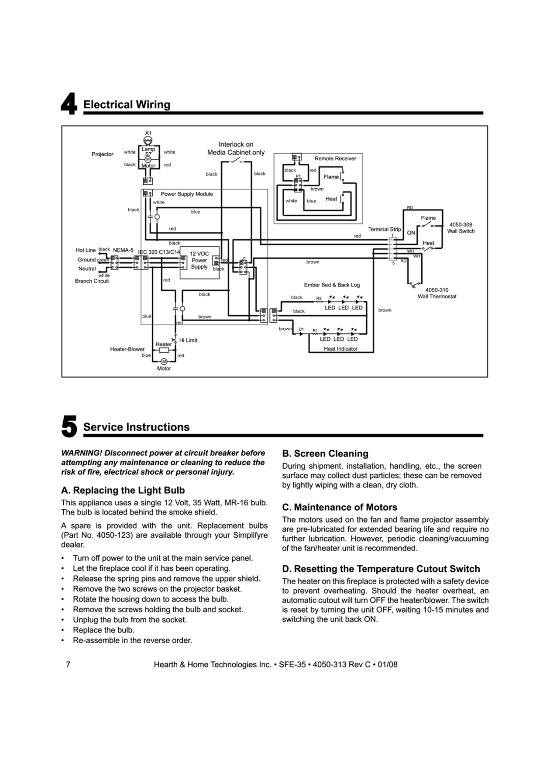 Hearth and Home Technologies SFE-35C manual 