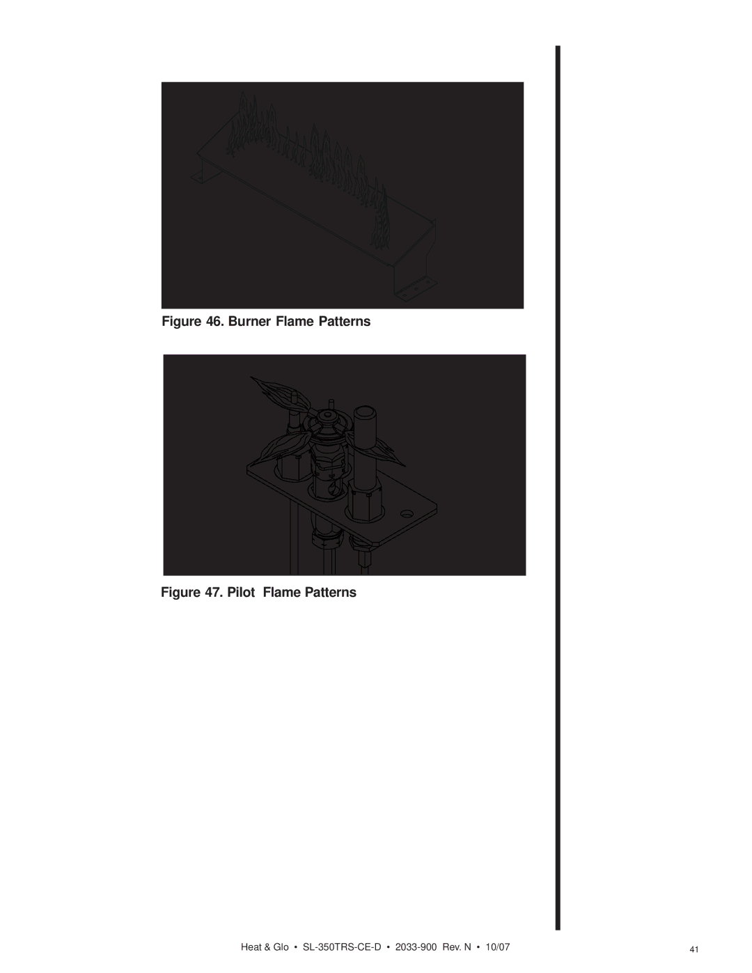 Hearth and Home Technologies SL-350TRS-CE-D manual Burner Flame Patterns 