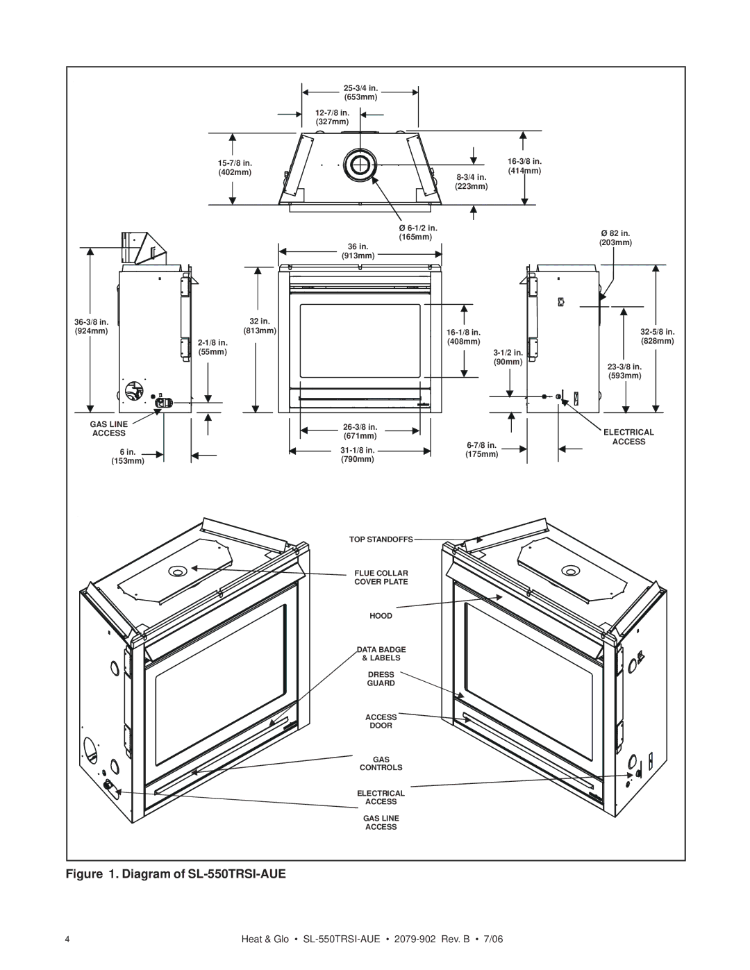 Hearth and Home Technologies manual Diagram of SL-550TRSI-AUE 