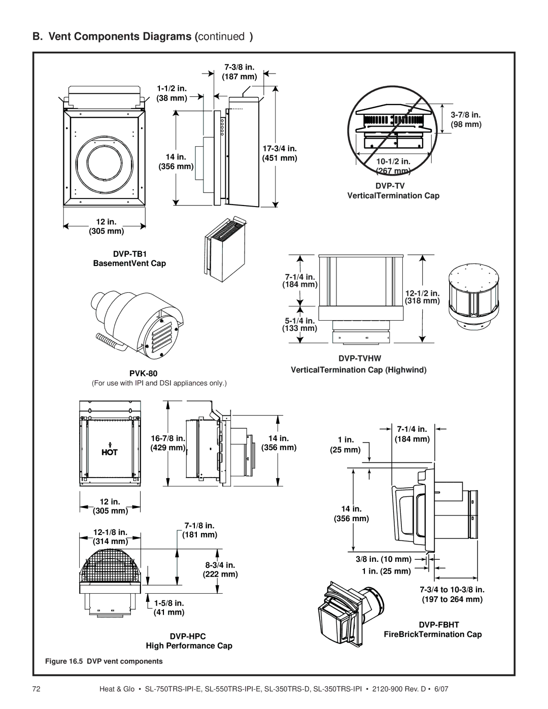 Hearth and Home Technologies SL-750TRS-IPI-E, SL-350TRS-D, SL-550TRS-IPI-E, SL-350TRS-IPI VerticalTermination Cap Highwind 