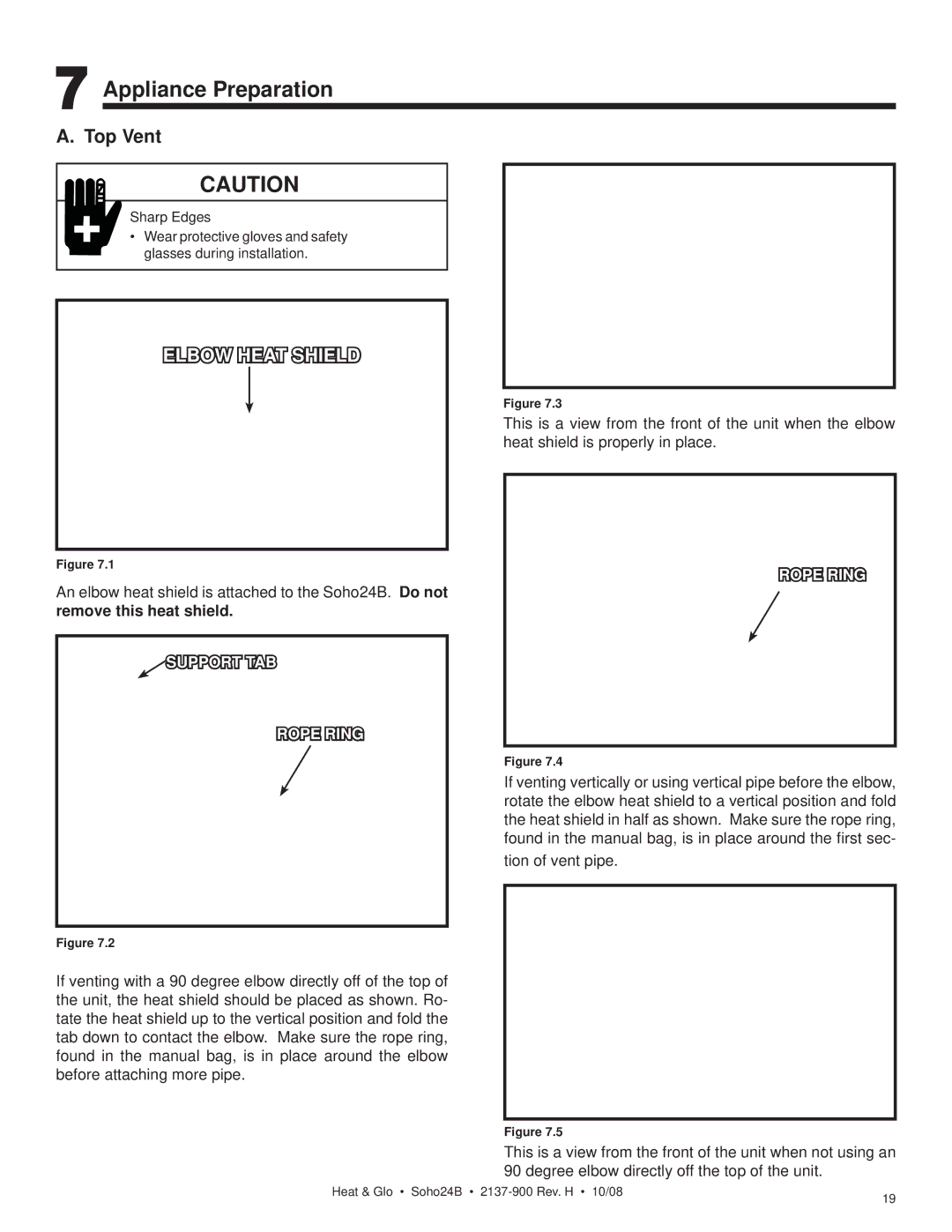 Hearth and Home Technologies Soho24B owner manual Appliance Preparation, Top Vent 