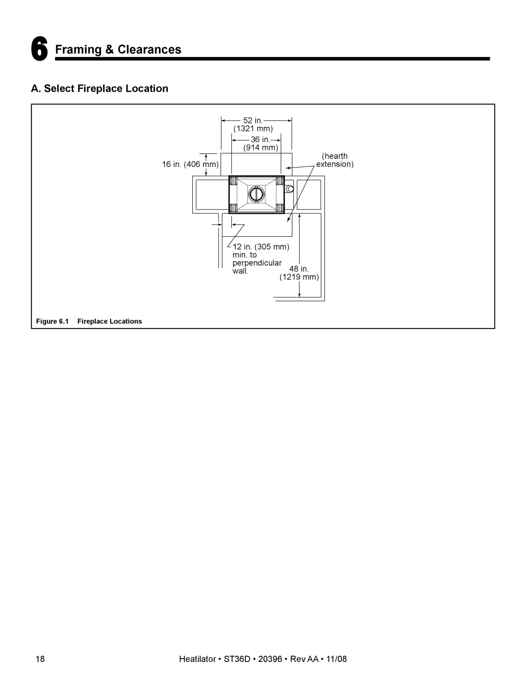 Hearth and Home Technologies ST36D owner manual Framing & Clearances, Select Fireplace Location 