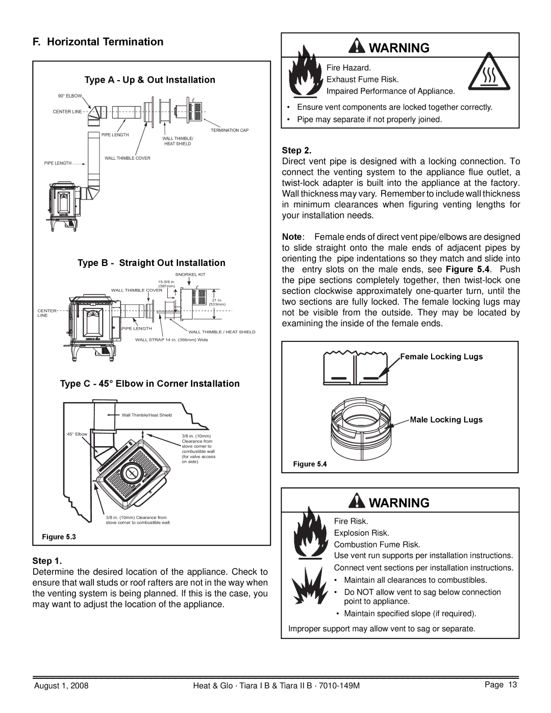 Hearth and Home Technologies TIARA II-B, TIARAI-CES, TIARAI-BR-B, TIARA I-B, TIARAI-BK-B Horizontal Termination, Step 