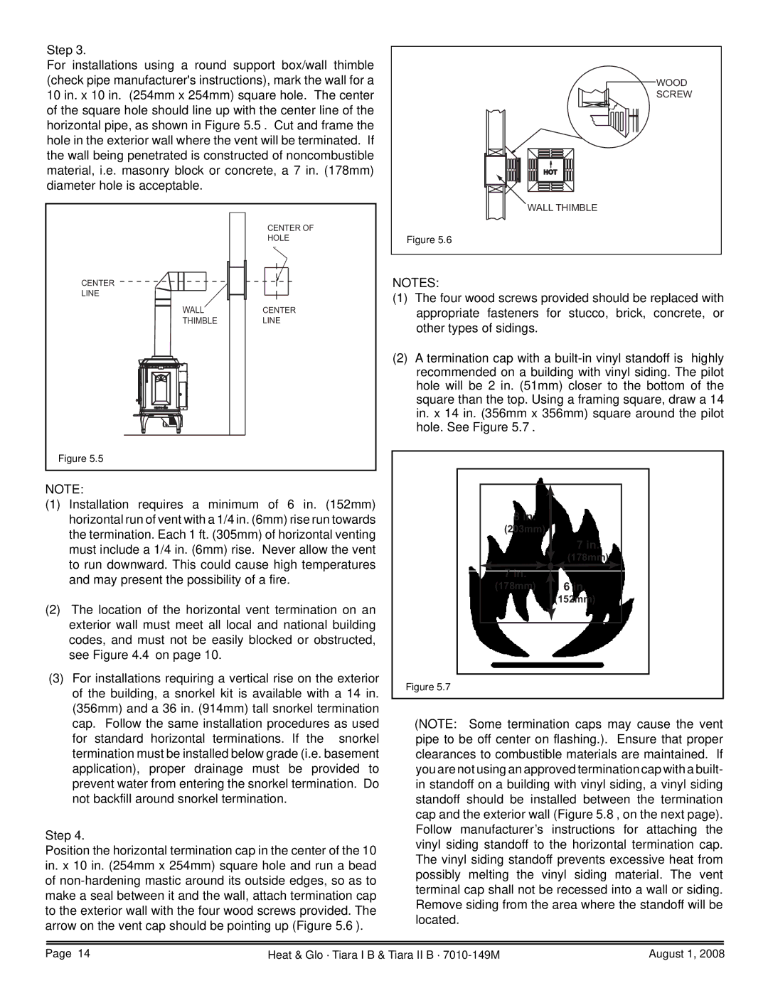 Hearth and Home Technologies TIARAI-BR-B, TIARAI-CES, TIARA II-B, TIARA I-B, TIARAI-BK-B, TIARAI-CTO owner manual 203mm 